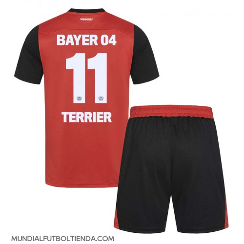 Camiseta Bayer Leverkusen Martin Terrier #11 Primera Equipación Replica 2024-25 para niños mangas cortas (+ Pantalones cortos)